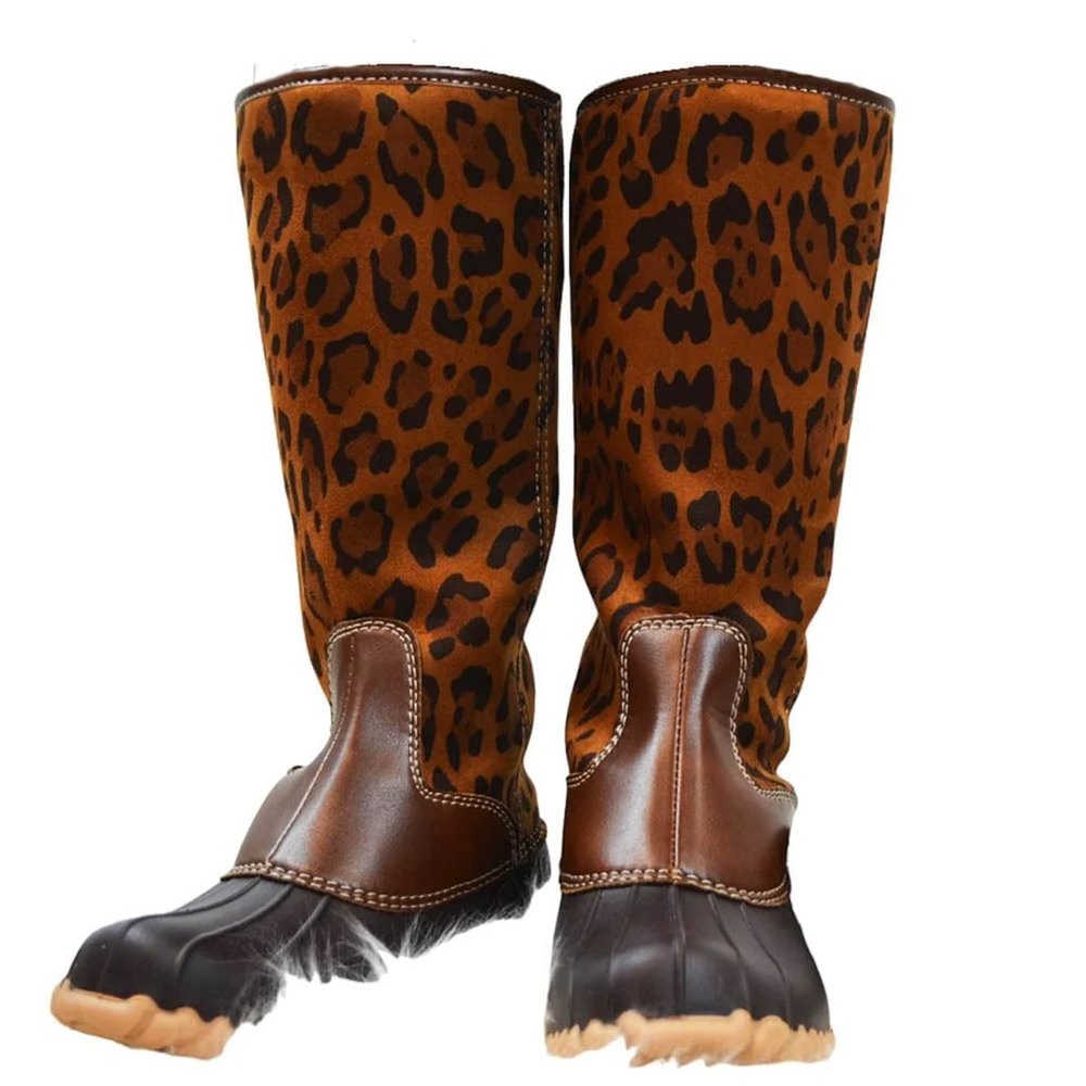 NEW Tall Leopard Print Duck / Rain Boots